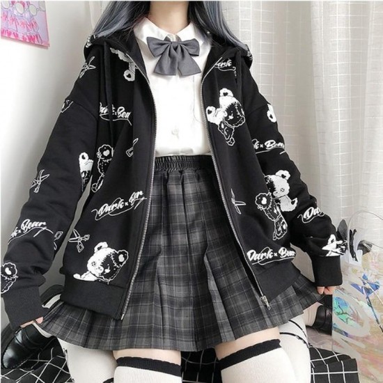 Gothic Korean Zip Up Hoodie Gothic Korean Zip Up Hoodie
