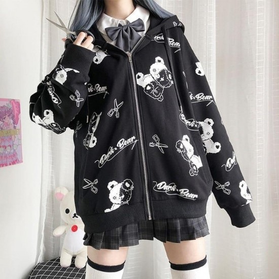 Gothic Korean Zip Up Hoodie Gothic Korean Zip Up Hoodie
