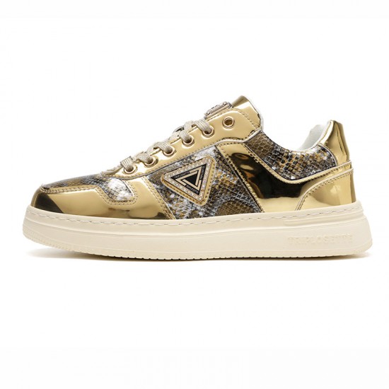 Metal Luster Couple Low-Top Skateboard Sneakers Women Men Metal Luster Couple Low-Top Skateboard Sneakers Women Men