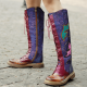 Womens Purple & Burgundy Patchwork Lace-Up Leather Cowboy Boot Womens Purple & Burgundy Patchwork Lace-Up Leather Cowboy Boot
