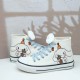 Womens Cute Kawaii Dog Student High Top Canvas Womens Cute Kawaii Dog Student High Top Canvas