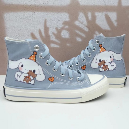 Womens Cute Kawaii Dog Student High Top Canvas Womens Cute Kawaii Dog Student High Top Canvas
