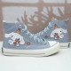 Womens Cute Kawaii Dog Student High Top Canvas Womens Cute Kawaii Dog Student High Top Canvas