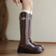 Womens Platform Plain Buckled Tall Boots Womens Platform Plain Buckled Tall Boots