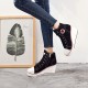 Womens Wedge Chunky Heel Casual Zipper Lace-up Canvas Shoes Womens Wedge Chunky Heel Casual Zipper Lace-up Canvas Shoes