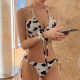 Cow Print Lace Up Bikini Swimwear Cow Print Lace Up Bikini Swimwear