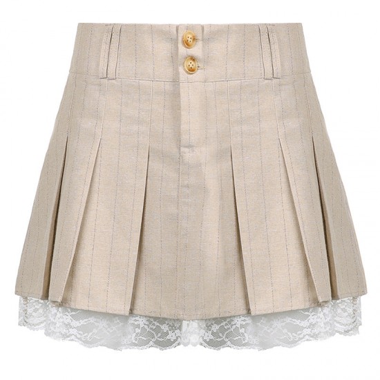 Cute High Waist Lace Pleated Skirts Cute High Waist Lace Pleated Skirts