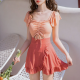Sweet Square Collar Flouncing One-Piece Swimwear Sweet Square Collar Flouncing One-Piece Swimwear
