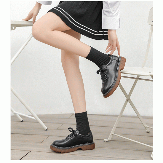 Japanese Round Toe Oxford & Lace-Up Shoes Women Japanese Round Toe Oxford & Lace-Up Shoes Women