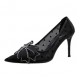 Mesh Pointed Toe Rhinestone Bowknot Pumps Mesh Pointed Toe Rhinestone Bowknot Pumps