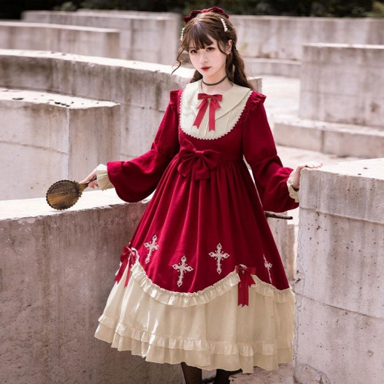 Cross Bow Ruffle Sweet Lolita Dress Cross Bow Ruffle Sweet Lolita Dress