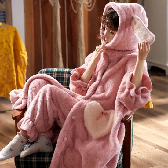 Cute Bunny Ears Plush Pajama Set Cute Bunny Ears Plush Pajama Set