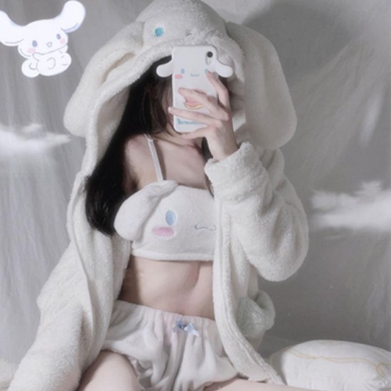 Puppy Ears Bow Plush Pajama Set Puppy Ears Bow Plush Pajama Set