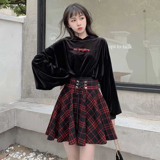 High Waist Plaid Mini Skirt High Waist Plaid Mini Skirt