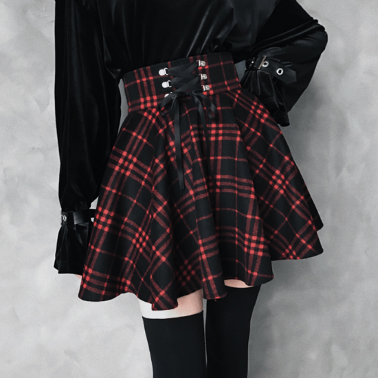 High Waist Plaid Mini Skirt High Waist Plaid Mini Skirt