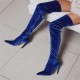 Women's Stiletto Heel Boots Suede Elastic Slim Sexy Over the Knee Women's Stiletto Heel Boots Suede Elastic Slim Sexy Over the Knee
