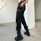 Alt E Girl Goth Black Metal Chain Cargo Pants Alt E Girl Goth Black Metal Chain Cargo Pants