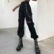 Alt E Girl Goth Black Metal Chain Cargo Pants Alt E Girl Goth Black Metal Chain Cargo Pants