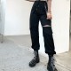 Alt E Girl Goth Black Metal Chain Cargo Pants Alt E Girl Goth Black Metal Chain Cargo Pants