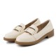 Retro British Style Loafers Women's Gold Buckle Single Shoe Retro British Style Loafers Women's Gold Buckle Single Shoe