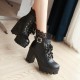White Black Lace Up Ankle Boots White Black Lace Up Ankle Boots
