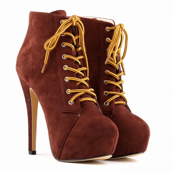 Womens Boots with Heel Platform Ankle Lace up Sexy High Heeled Shoes Womens Boots with Heel Platform Ankle Lace up Sexy High Heeled Shoes