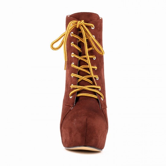 Womens Boots with Heel Platform Ankle Lace up Sexy High Heeled Shoes Womens Boots with Heel Platform Ankle Lace up Sexy High Heeled Shoes