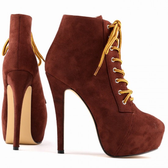 Womens Boots with Heel Platform Ankle Lace up Sexy High Heeled Shoes Womens Boots with Heel Platform Ankle Lace up Sexy High Heeled Shoes