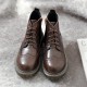 Womens Vintage Preppy style Round Toe Brogue Oxford Booties Womens Vintage Preppy style Round Toe Brogue Oxford Booties