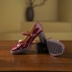Women's Patent Leather Mary Jane Heels Pumps Shoes with Buckle Straps Women's Patent Leather Mary Jane Heels Pumps Shoes with Buckle Straps