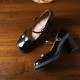 Women's Patent Leather Mary Jane Heels Pumps Shoes with Buckle Straps Women's Patent Leather Mary Jane Heels Pumps Shoes with Buckle Straps