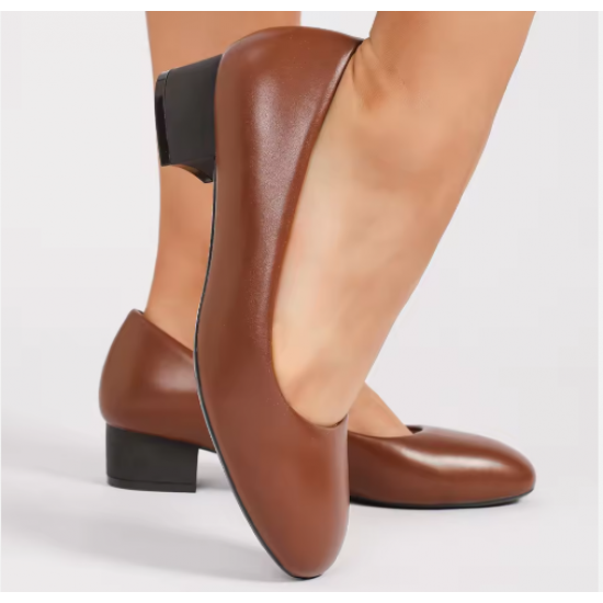 Women's Casual & Formal Low Square-Toe High Heels - Leather, Non-Slip, Secure Closure, New Summer Collection, Fashion Trend