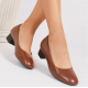 Women's Casual & Formal Low Square-Toe High Heels - Leather, Non-Slip, Secure Closure, New Summer Collection, Fashion Trend