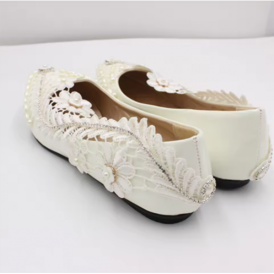 Fashionable & Elegant Plus-Size Women's Wedding Shoes - New Style High-Heel Bridal Shoes in White