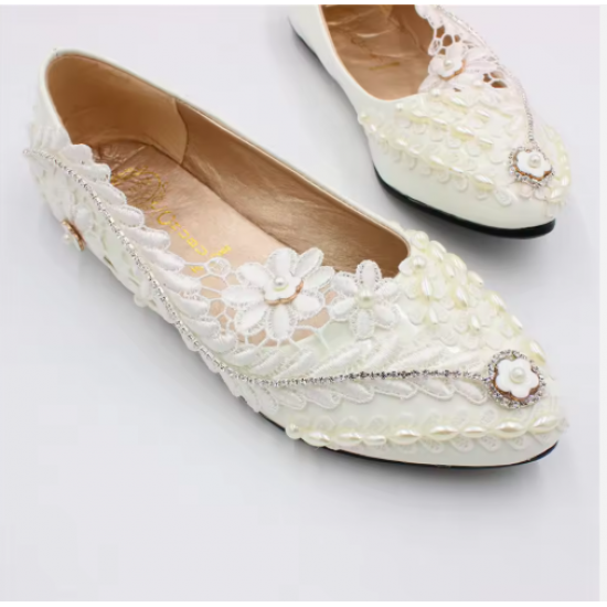 Fashionable & Elegant Plus-Size Women's Wedding Shoes - New Style High-Heel Bridal Shoes in White